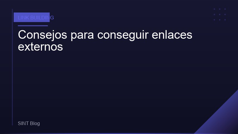 Consejos para conseguir enlaces externos